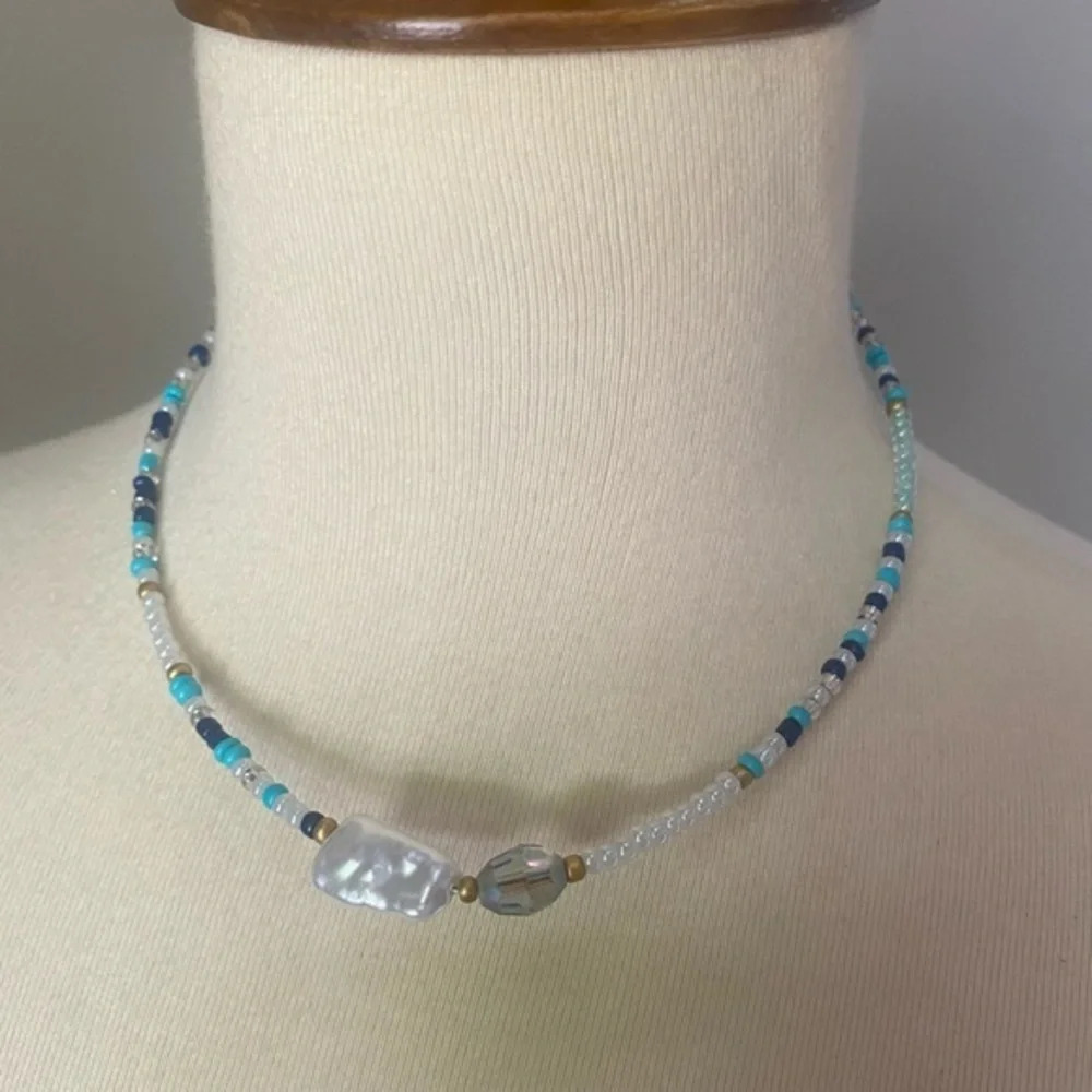 Anthropologie Beaded Choker Necklace